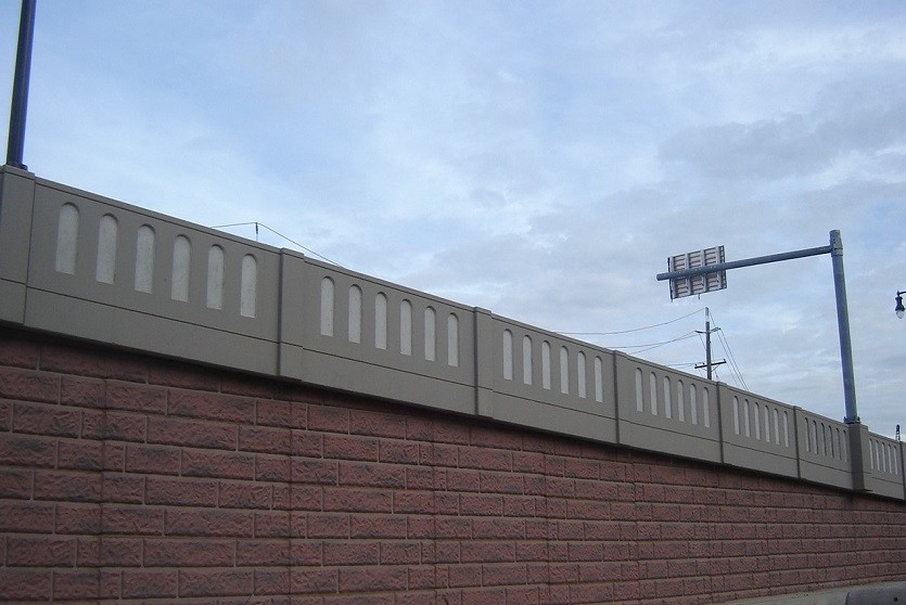 Precast concrete barriers and walls; Piano Wall is a safety barrier and retaining wall composite solution