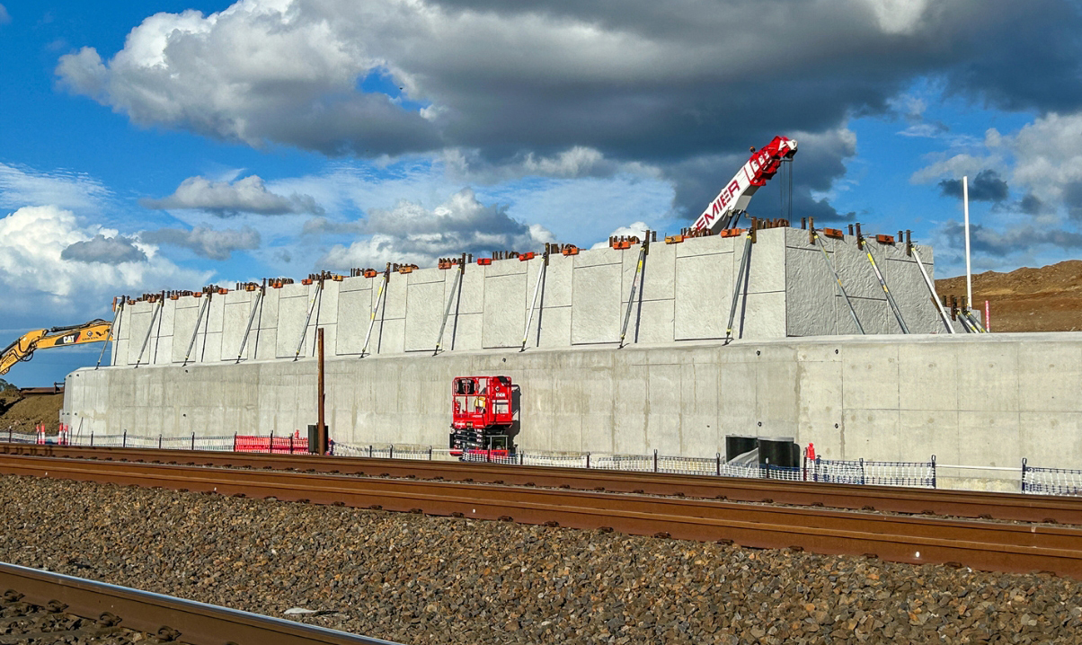 50% scm concrete mix used in bridge abutment walls in precast concrete first for Victoria Australia