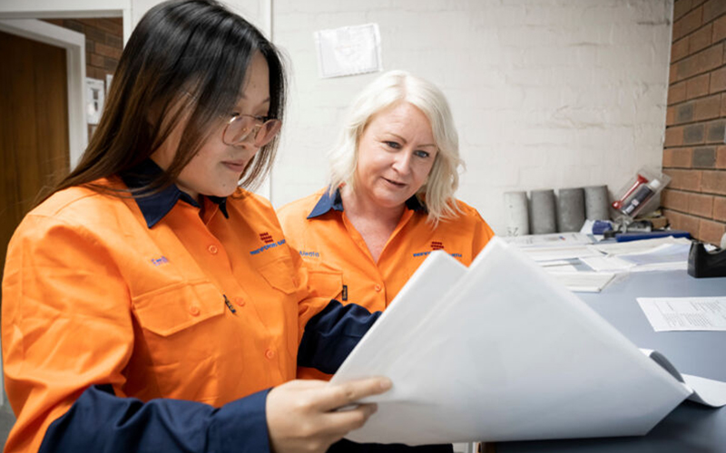 Geoquest Australia Albury, NSW, precast concrete manufacturing site colleagues. Geoquest - Our communities Australia