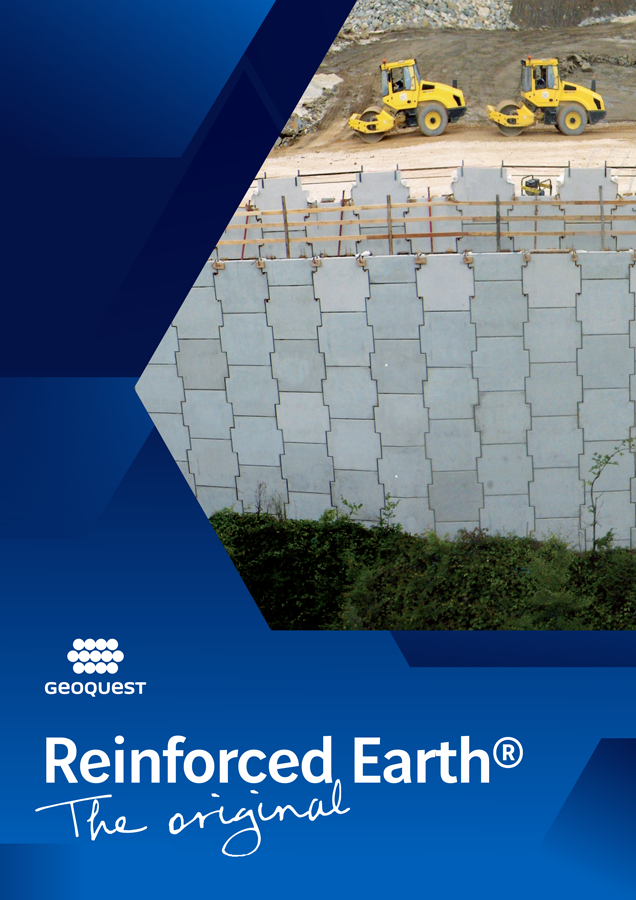 A cover picture for a brochure for Reinforced Earth mechanically stablised wall solution from Geoquest Australia